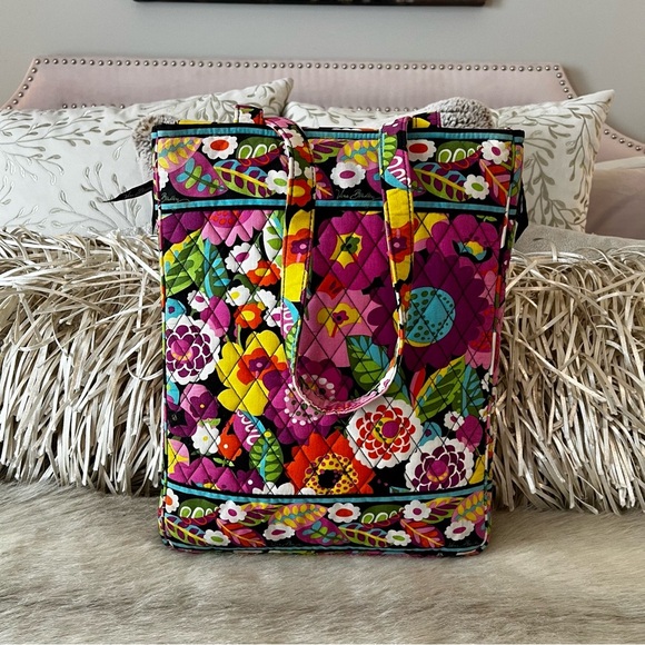 VERA BRADLEY VaVa Bloom 2012 Checkpoint Friendly Laptop Bag Pink Blue Floral Y2K - Picture 6 of 15